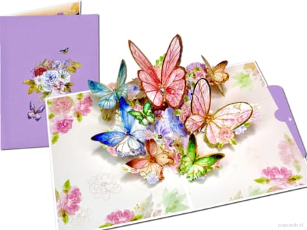 butterflies luxury pink compilation True art! 7 Colorful Butterflies pop up card Popcards pop-up card – Luxury butterfly card beautiful colorful butterflies pink purple 3D greeting card