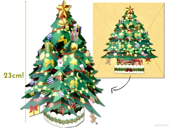 Carte pop-up Popcards – Carte de Noël Grande carte de vœux 3D autoportante décorée d'un sapin de Noël Carte pop-up Popcards – Carte de Noël Grande carte de vœux 3D autoportante décorée d'un sapin de Noël
