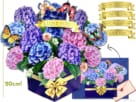 vaas bloemen hortensia compilatie Groot Vrijstaand Boeket Hortensia's pop-up kaart Popcards pop-up kaart – Grote vaas met hortensia bloemen supergroot 3D wenskaart