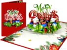 Popcards Pop-Up-Karte – Weihnachtskarte Frohe Weihnachten Frohe Weihnachten Luxus 3D-Karte Grußkarte