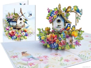 Carte pop-up Popcards – Oiseau nichoir fleurs de printemps nid d'oiseau carte 3D carte de vœux Carte pop-up Popcards – Oiseau nichoir fleurs de printemps nid d'oiseau carte 3D carte de vœux