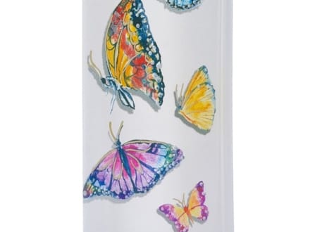 Vela plana Flatyz pintada a mano con mariposas de colores arcoíris