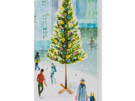 Flatyz platte kaars handbeschilderd kerst kerstkaart kerstkaars versierde kerstboom