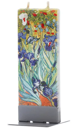 Bougie plate Flatyz peinte à la main -17K021 Iris