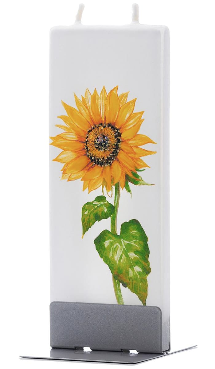 Flatyz platte kaars handbeschilderd -D20023 Zonnebloem
