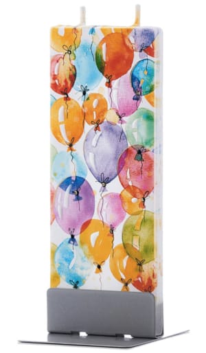 Bougie plate Flatyz peinte à la main - Ballons D22017