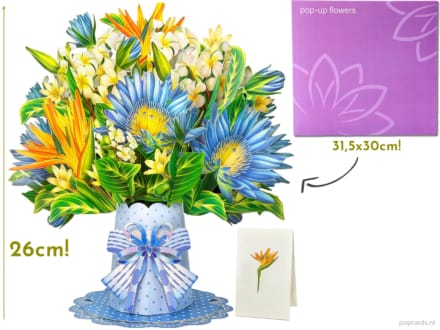 Mega large bouquet bunch of flowers bird of paradise flowers pop-up card greeting card