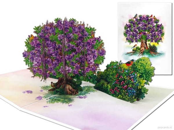 Popcards.nl pop-up carte – Jacaranda, grand arbre violet en fleurs pop-up carte, vœu en 3D carte Popcards.nl pop-up carte – Jacaranda, grand arbre violet en fleurs pop-up carte, vœu en 3D carte